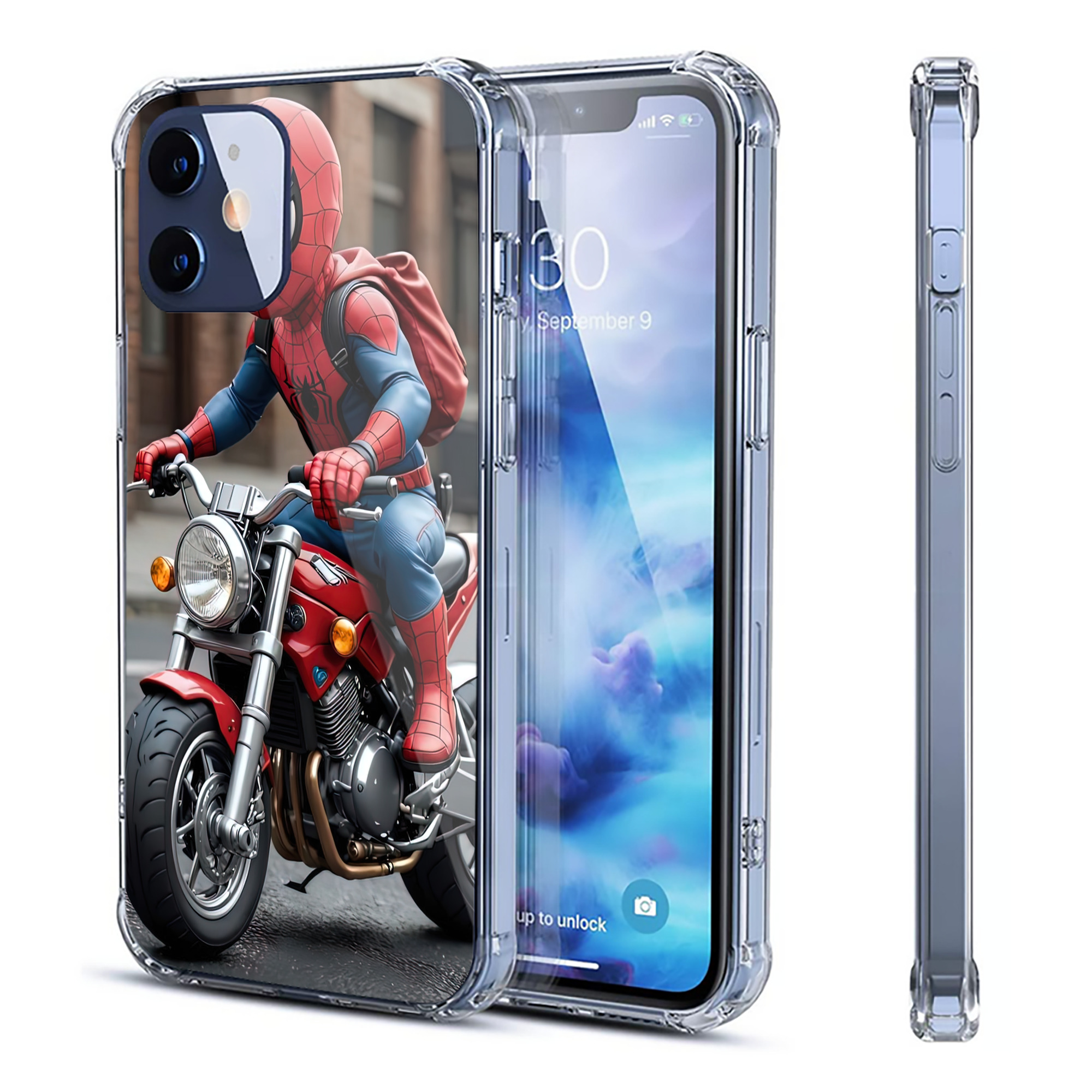 （画像用） Spider Man スパイダーマン 【iPhone 12シリーズ対応】透明スマホケース（クリアソフトケース）